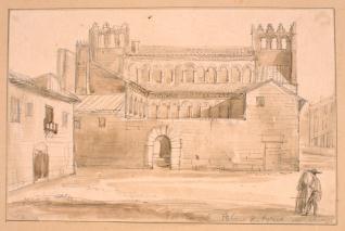 Vista trasera del palacio de los Urriés en Ayerbe, Huesca