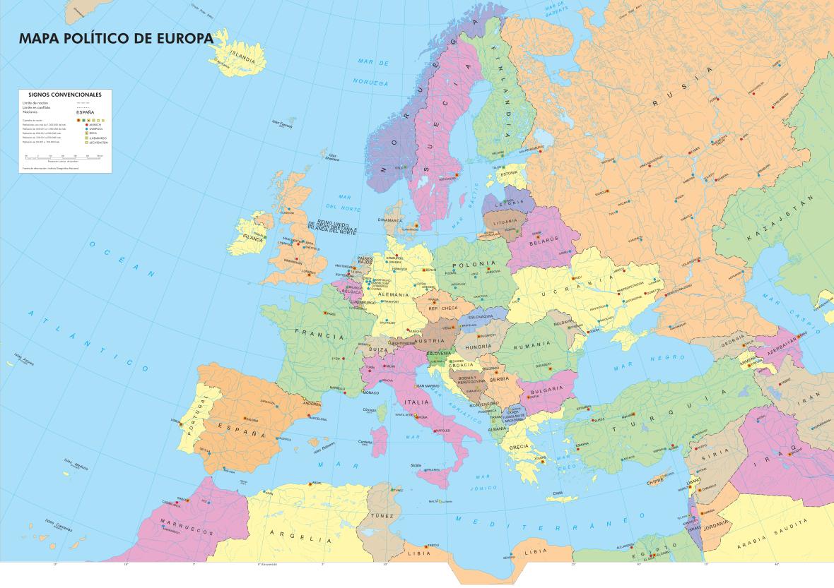 Mapa Pol tico De Europa Mapa De Pa ses Y Capitales De Europa 