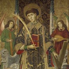 San Vicente, diácono y mártir, con un donante