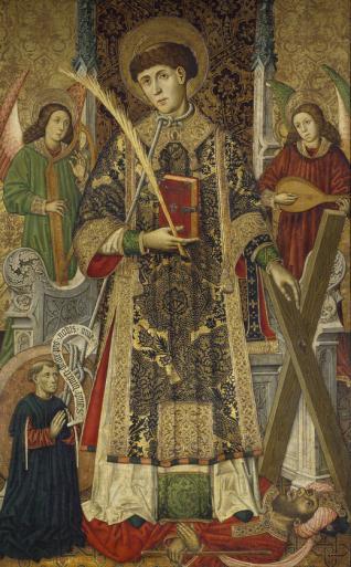 San Vicente, diácono y mártir, con un donante