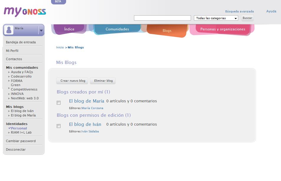 ¿Cómo gestiono mis blogs en gnoss.com?