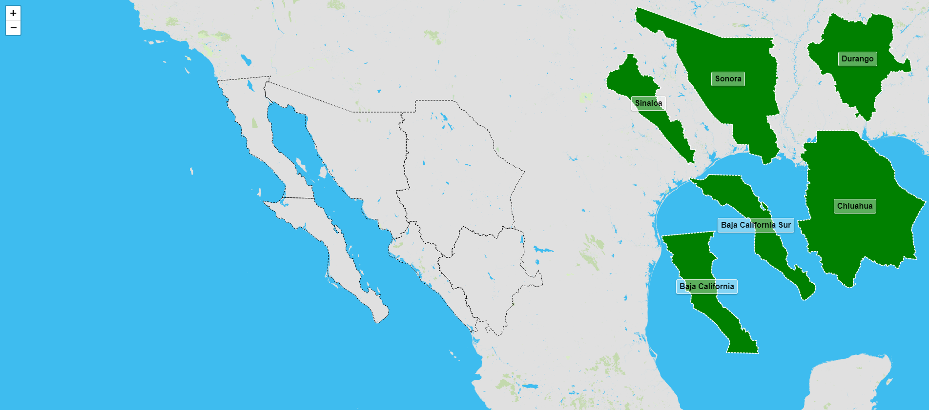 Estados de la región noroeste de México