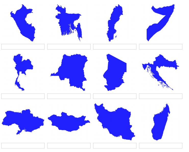 Formas de países del mundo 3 (JetPunk)