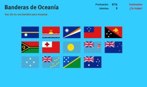 Banderas de Oceanía. Juegos de Geografía