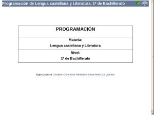 Bachillerato Segundo Curso - Programación Lengua Castellana y Literatura II