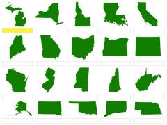 United States state shapes  (JetPunk)
