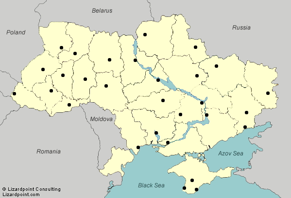 Major cities of Ukraine. Lizard Point