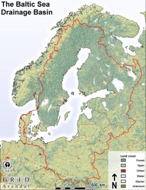 Mapa de relieve del mar Báltico. GRID-Arendal