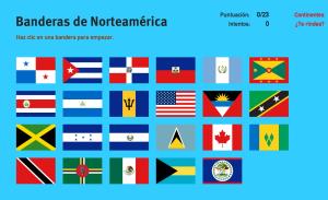 Banderas de América del Norte. Juegos de Geografía