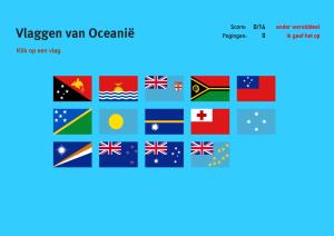 Vlaggen van Oceanië. Topo Wereld