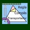 Papiroflexia triángular con regla, transportador y compás
