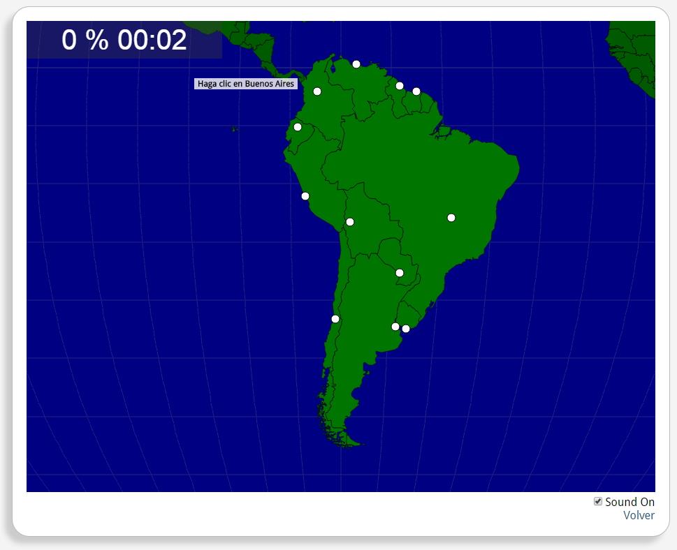 Amérique du Sud : les capitales. Seterra