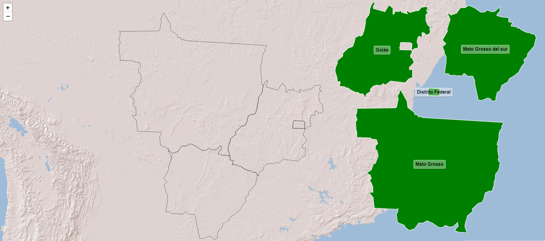 États de la région centre-ouest du Brésil