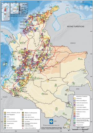 Mapa turístico de Colombia. IGAC