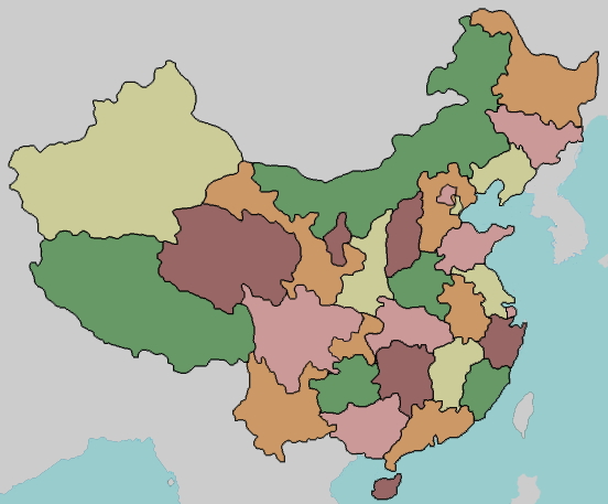 Provinces of China. Lizard Point