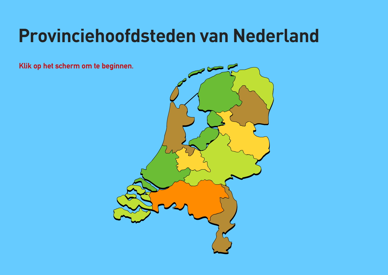 Provincie hoofdsteden van Nederland. Topografie van Nederland