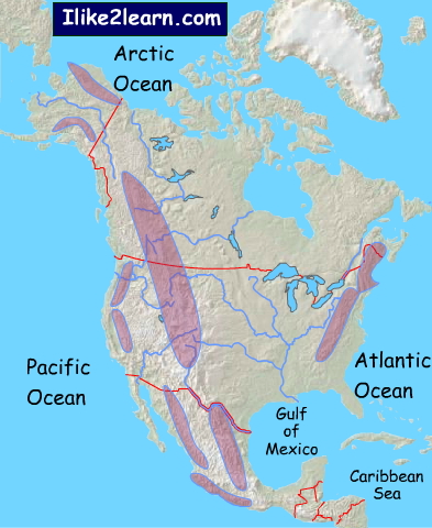Mountain ranges of North America. Ilike2learn