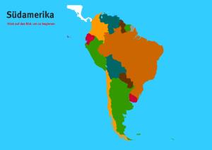 Länder der Südamerika. Welt-Quiz Geographie