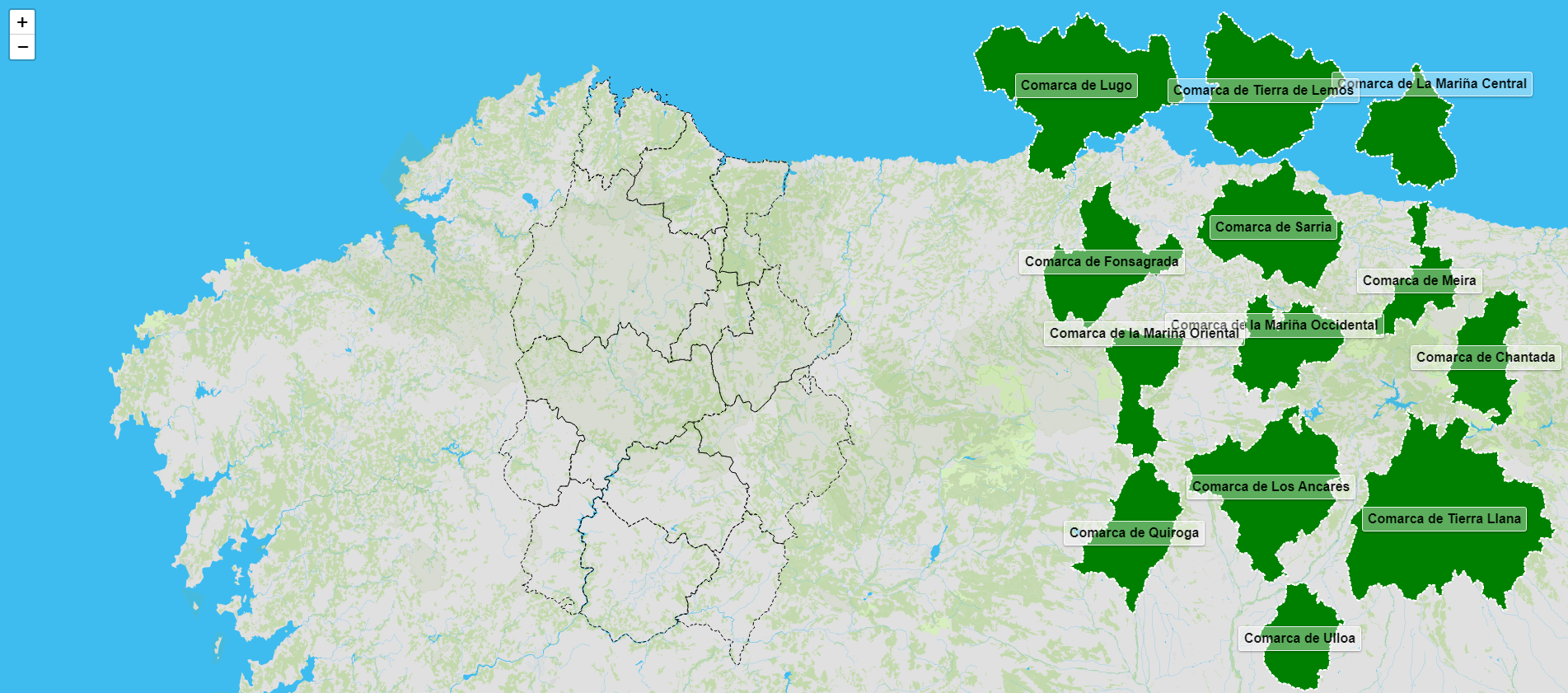 Comarques de la província de Lugo