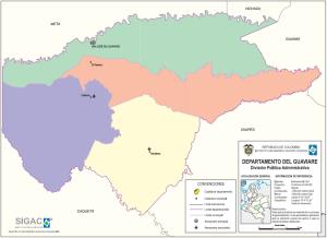 Mapa político de Guaviare (Colombia). IGAC