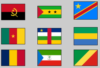 Flags of Central Africa. Lizard Point