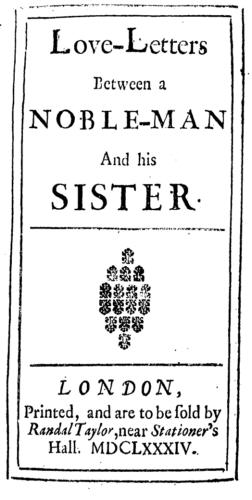 Love-Letters Between a Nobleman and His Sister