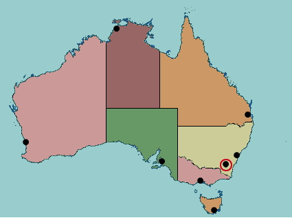 State capitals of Australia. Lizard Point
