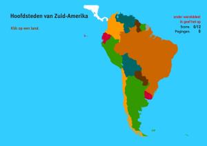 Hoofdsteden van Zuid-Amerika. Topo Wereld