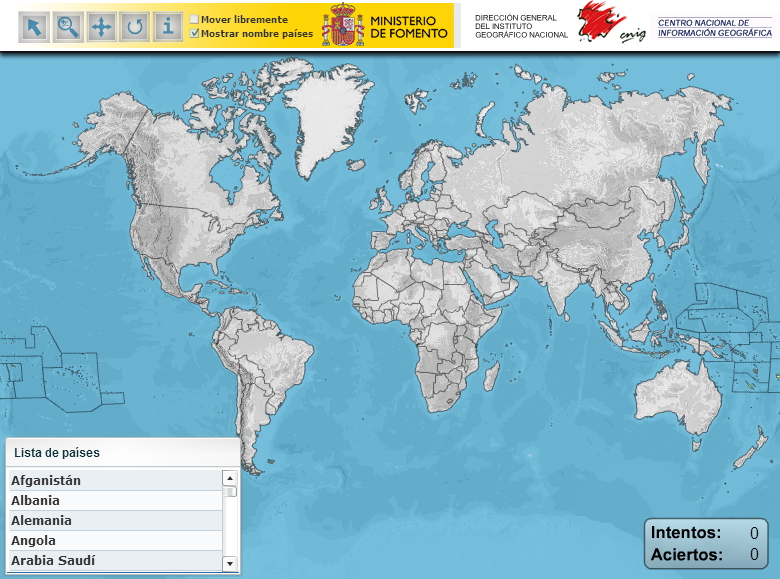 mapa fisico mundial interactivo Mapa interactivo del mundo Países del Mundo. Puzzle (IGN de España 