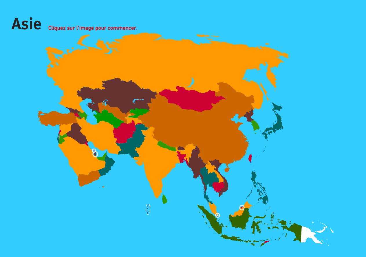 Pays d'Asie. Jeux de Géographie