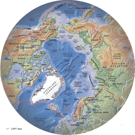 Mapa de la flora y la fauna del Ártico. GRID-Arendal