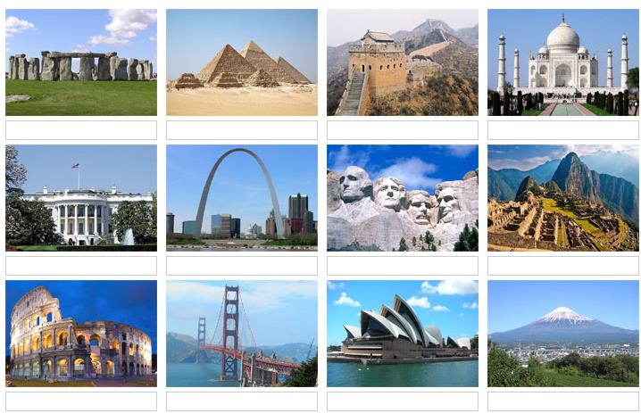 Picture of world landmarks (JetPunk)