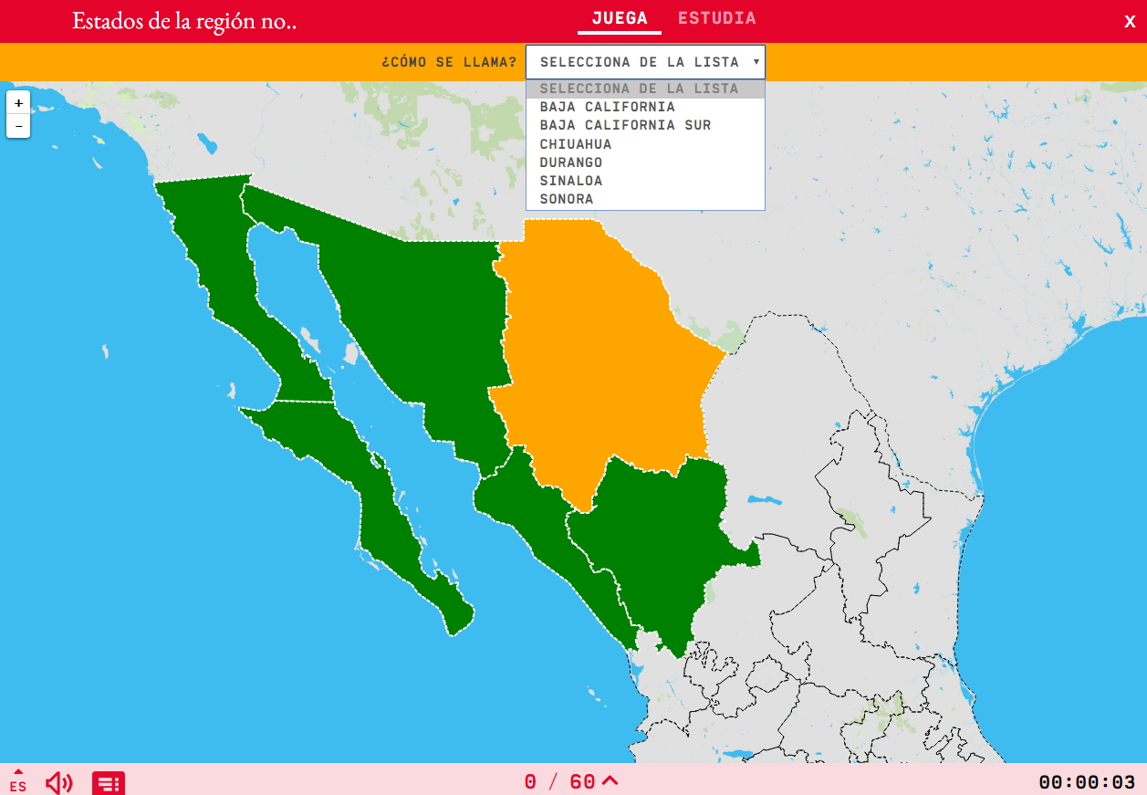 States of the region northwerstern of Mexico