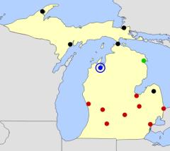 Michigan cities map (JetPunk)