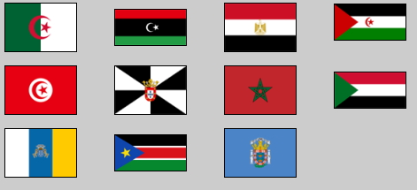 Flags of Northern Africa. Lizard Point