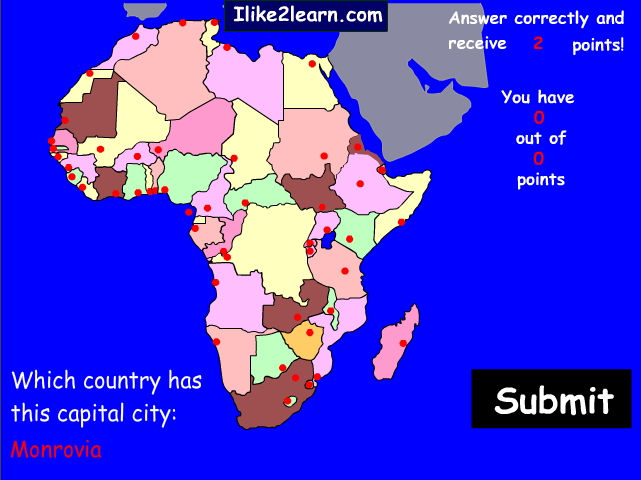 Capitals of african countries. Ilike2learn