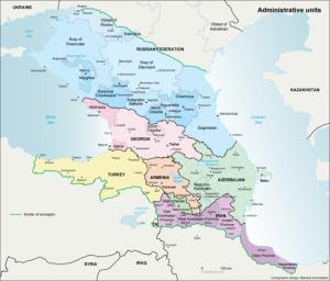 Mapa político del Cáucaso. Grid-Arendal