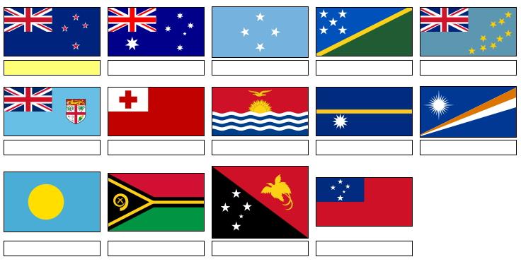 Flags of Oceania (JetPunk)