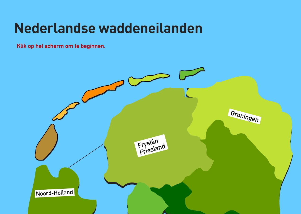 Nederlandse waddeneilanden. Topo VMBO