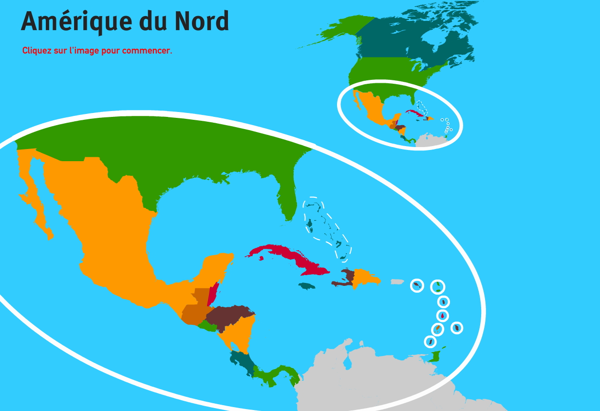 Pays d'Amérique du Nord. Jeux de Géographie