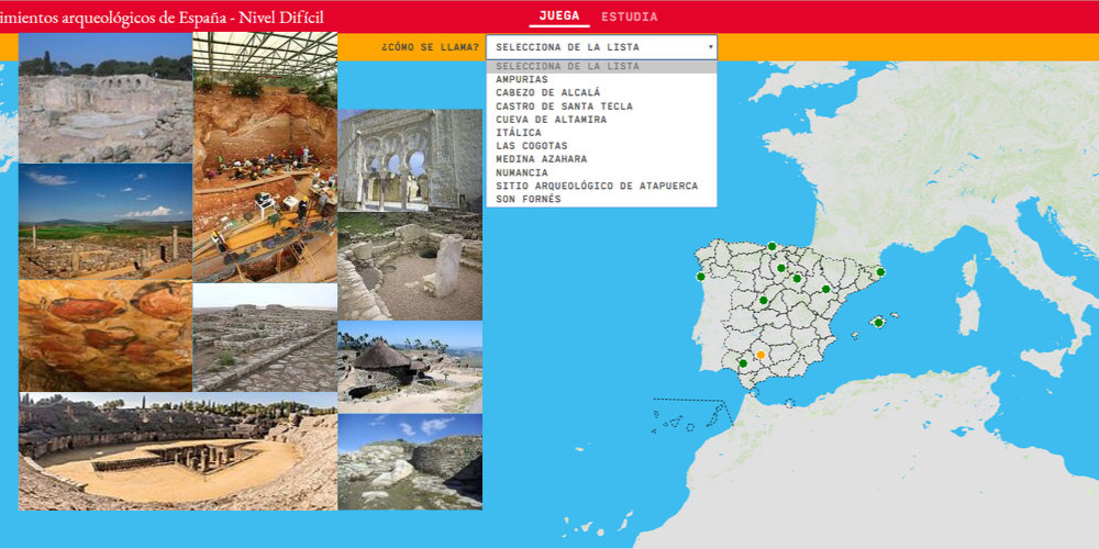 Jaciments arqueològics d'Espanya - Nivell Difícil