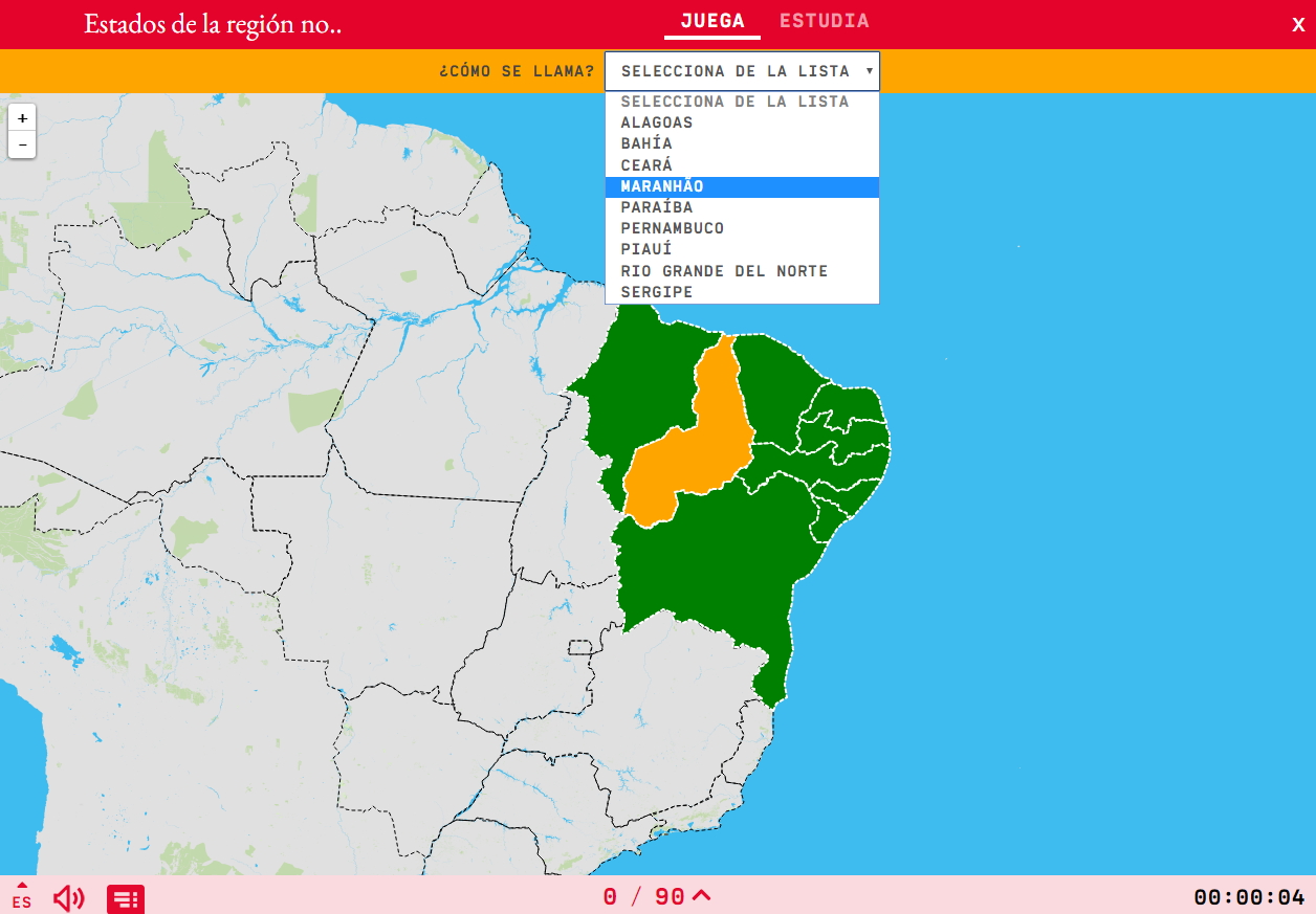 Estados da região nordeste de Brasil