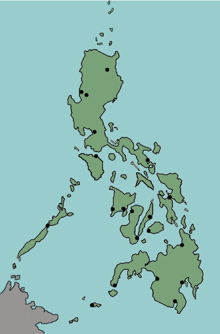 Major cities of Philippines. Lizard Point