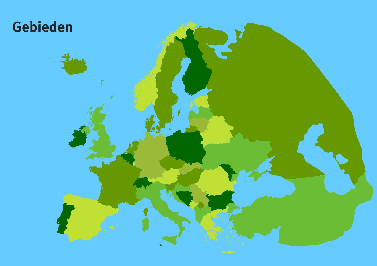 Gebieden van Europa. Topo VMBO