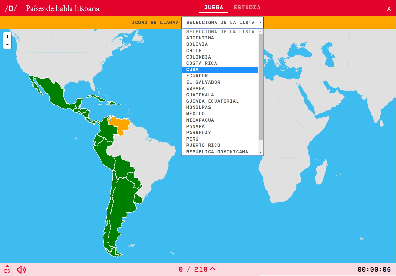 Interactive map. Where is it? Spanish speaking countries In Spanish Speaking Countries Map Worksheet