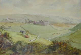 Castillo e iglesia de Manorbier, en el sur de Gales