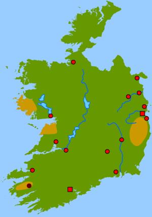 Physical features of Ireland. Toporopa
