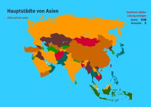 Hauptstädte von Asien. Welt-Quiz Geographie
