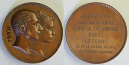 Medalla conmemorativa de la boda de Alfonso XII con María de las Mercedes de Orleans