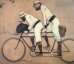 Ramon Casas y Pere Romeu en un tándem